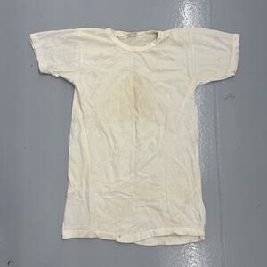 Vintage 60s Arrow White Distressed Cotton Blank T-Shirt